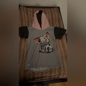 &Me Bamboo Moana’s Pua Hooded Short Sleeve T Shirt 3T VGUC